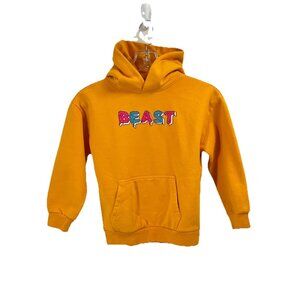 Mr. Beast Frosted Donut Yellow Hoodie Graphic Logo Sweatshirt YouTuber Youth M